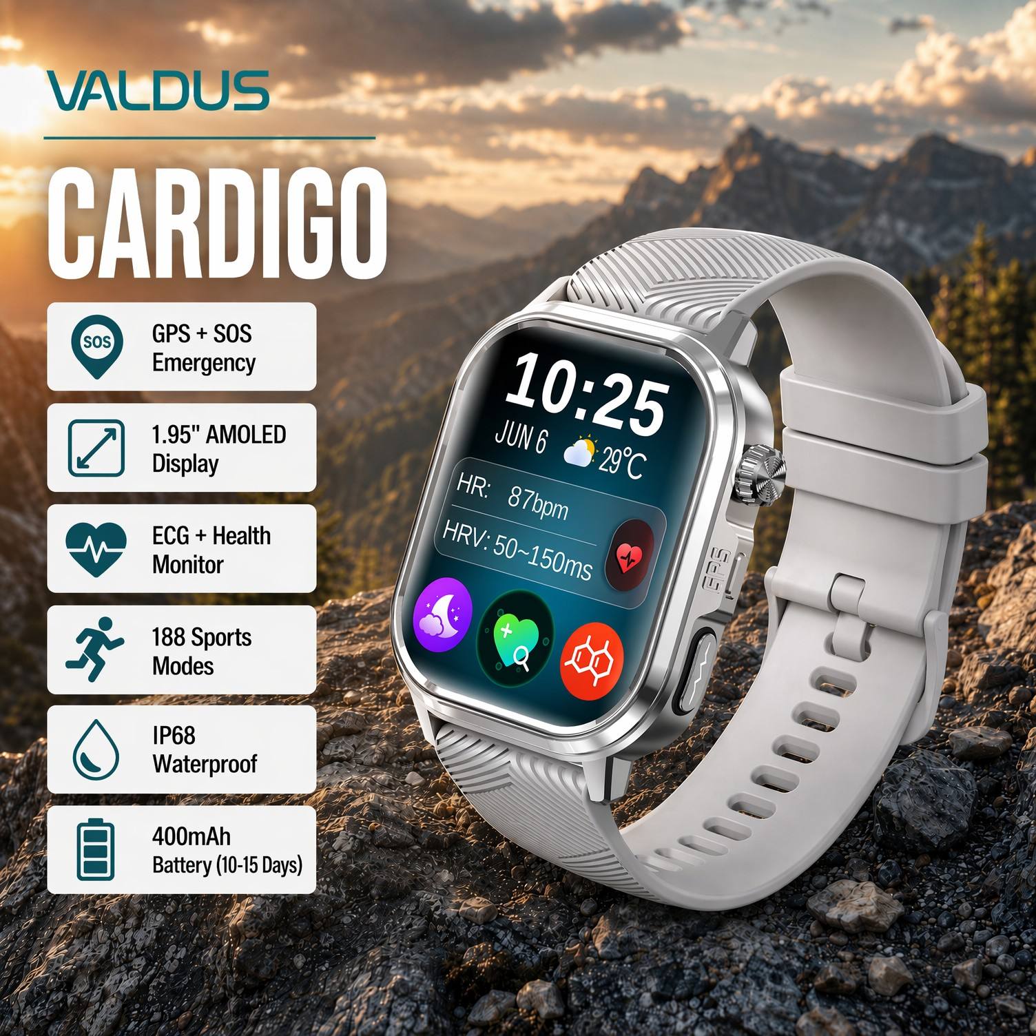 Jam Tangan Pintar VALDUS CARDI - Health & Wellness Unlimited ulasan dan harga